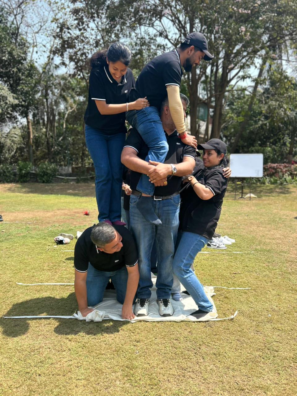 Built together - human pyramid challenge